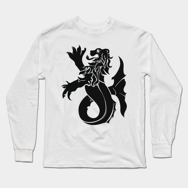 Medieval heraldry Sea lion Long Sleeve T-Shirt by alexrow